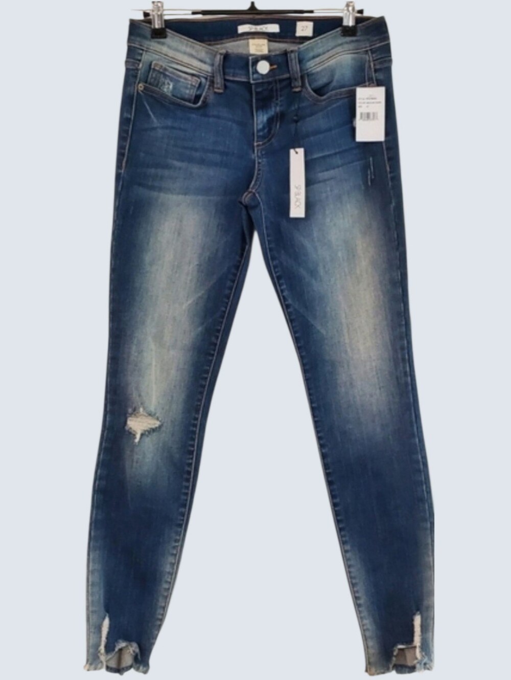 NWT SP Black Label Blue Straight Leg Jeans with Classic Distressing